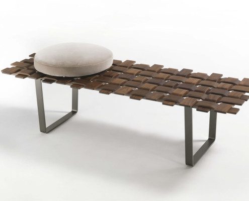 porada.it panche BELT massello noce Cuscino BIANCO