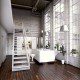 loft industriale Zona Cucina con un soffitto alto circa 6 metri | dreaming home