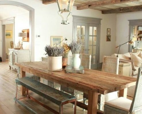 AGRITURISMO INTERNO rustico sala cucina con tavolo country | tavoli Stile CHIC