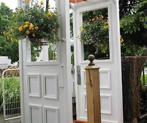 porte finestre in giardino