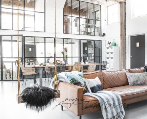 un salotto in pelle in un loft blog idea design industriale