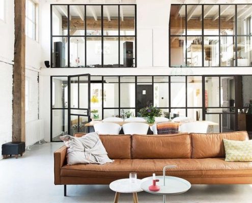 un salotto in pelle in un loft tutta luce blog idea Visto per Voi