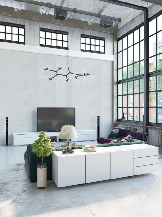 loft arredamento industrial chic vetrate e luce